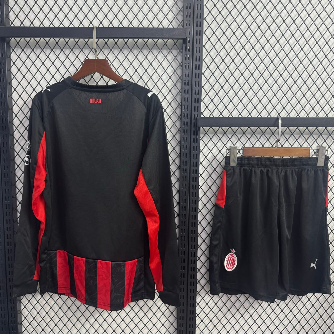 25/26 AC Milan Home Long Sleeve Adult Full Set