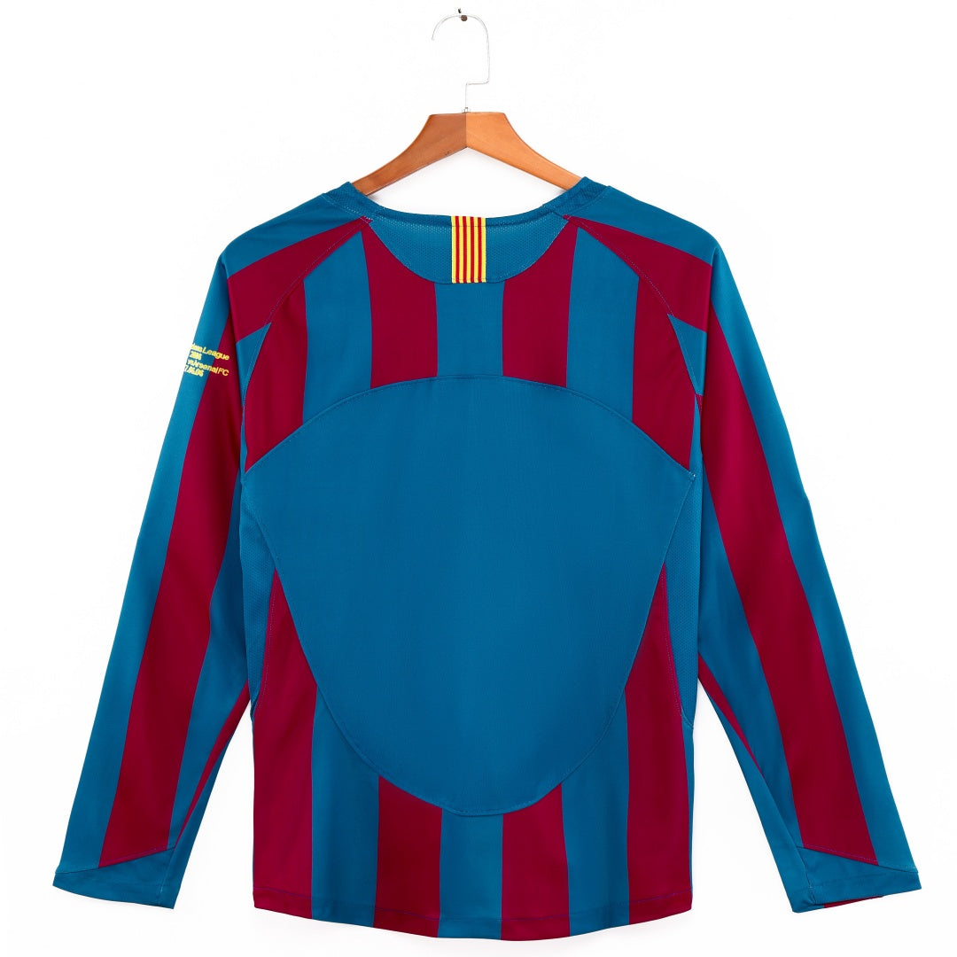 2005-2006 Barcelona Home Retro Long Sleeve Jersey
