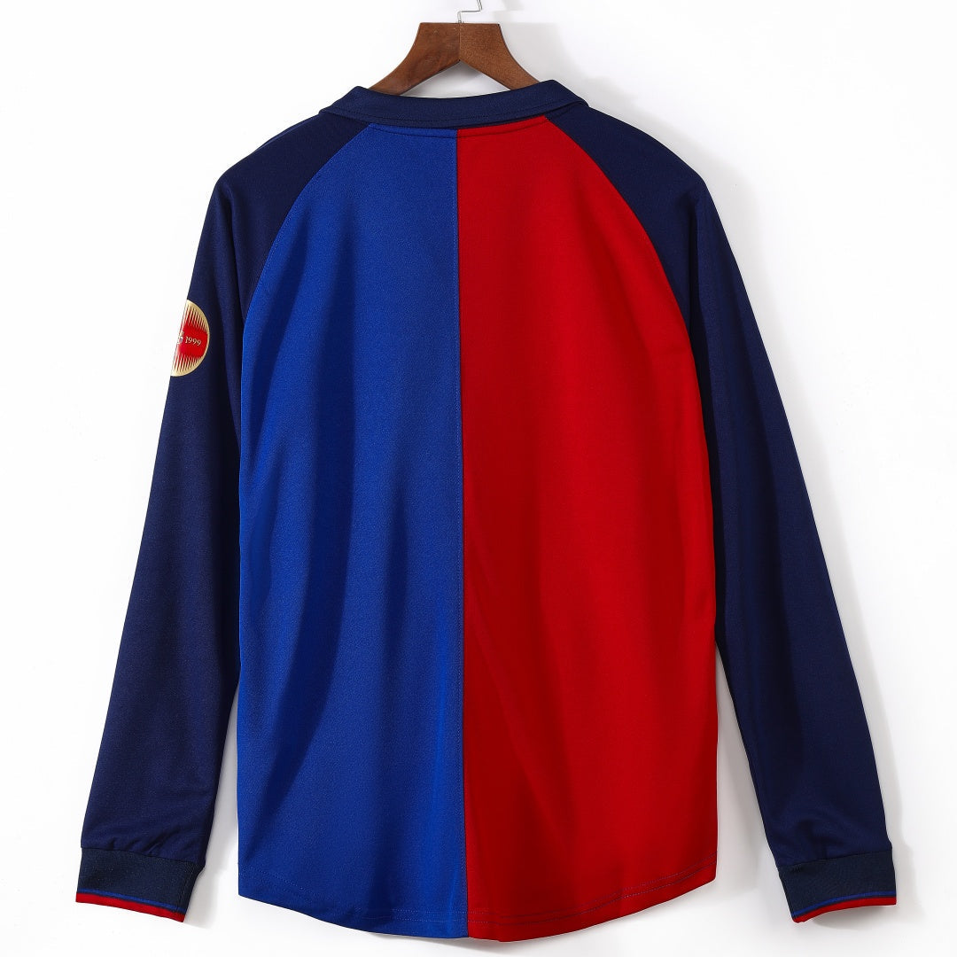1999-2000 Barcelona Home Retro Long Sleeve Jersey