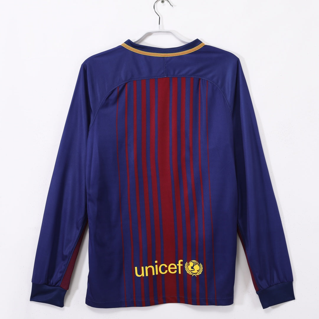 2017-2018 Barcelona Home Retro Long Sleeve Jersey