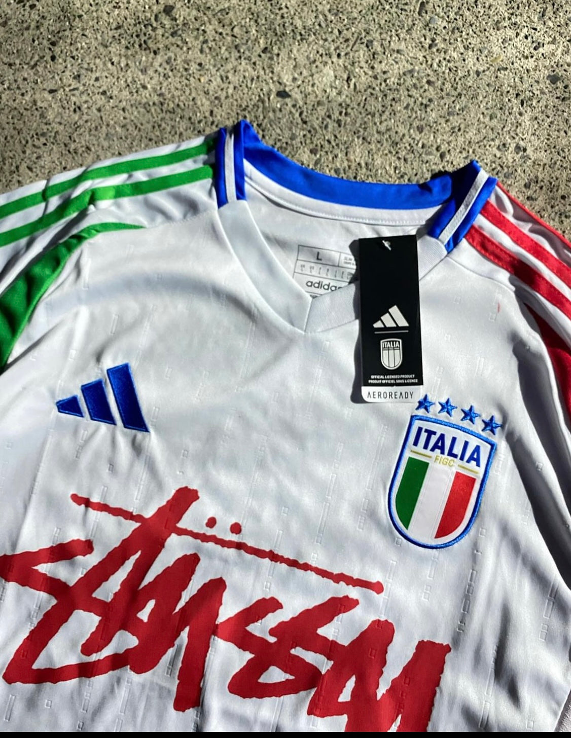 ITALIE X STUSSY - MAILLOT BLANC