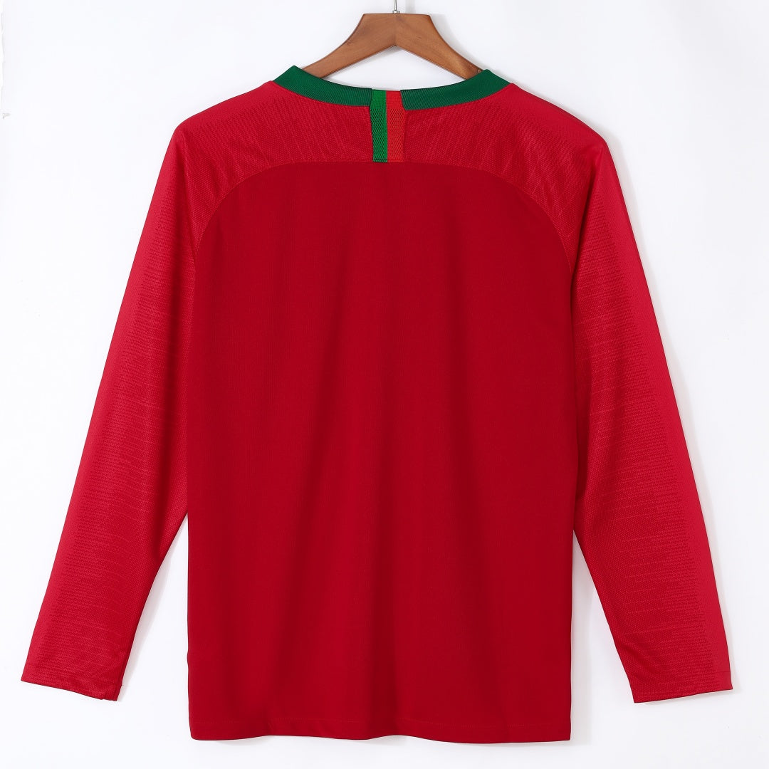 2018 Portugal Home Retro Long Sleeve Jersey