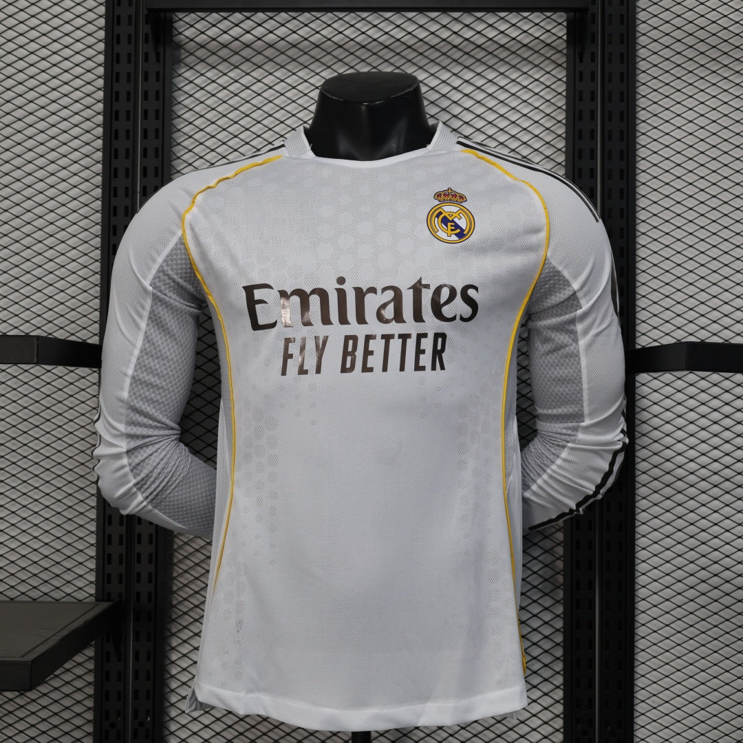 25/26 Real Madrid Home Player Version Long Sleeve Jersey