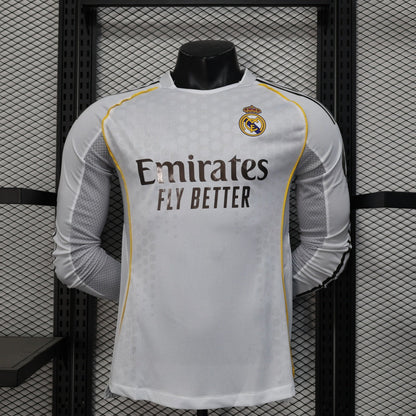 25/26 Real Madrid Home Player Version Long Sleeve Jersey