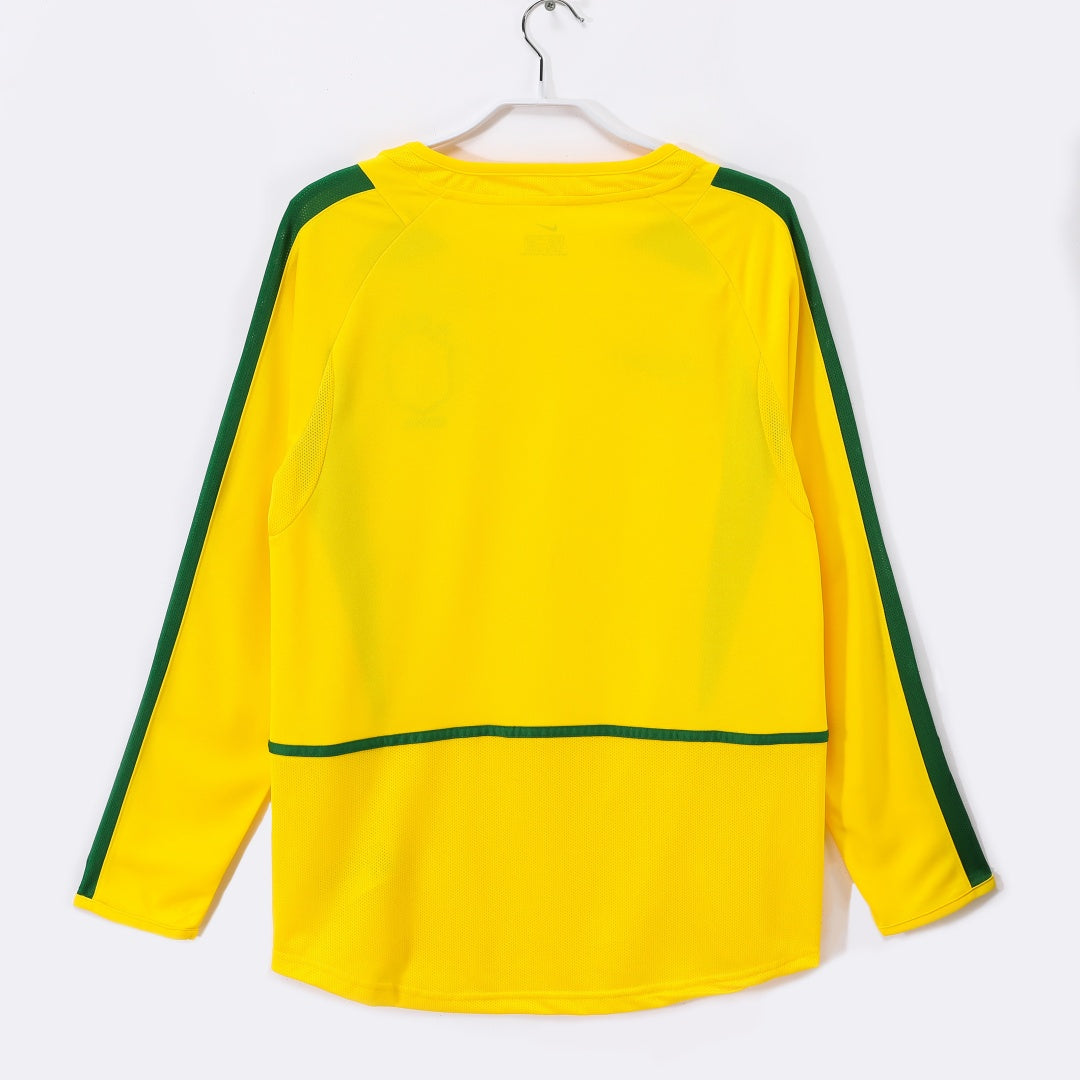 2002 Brazil Home Retro Long Sleeve Jersey
