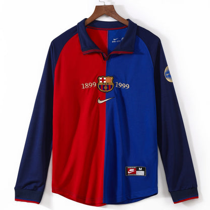 1999-2000 Barcelona Home Retro Long Sleeve Jersey