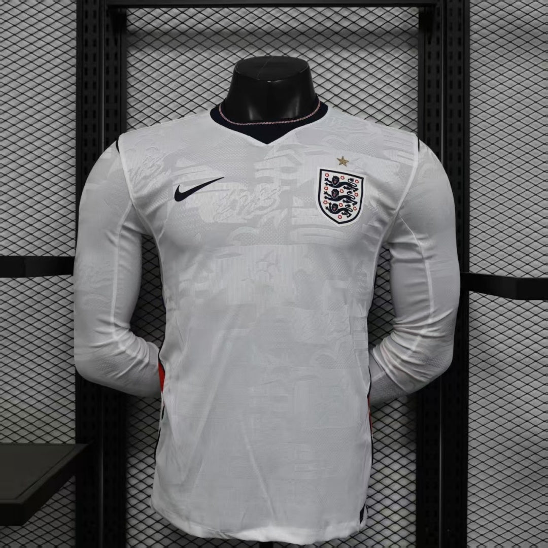 25/26 England Home Player Version Long Sleeve Jersey