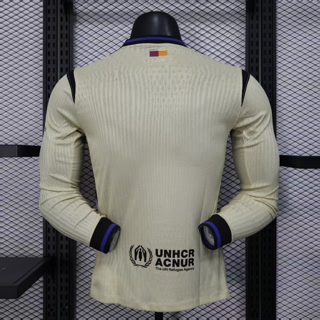 24/25 Barcelona Away Player Version Long Sleeve Jersey