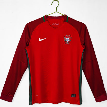 2016 Portugal Home Retro Long Sleeve Jersey