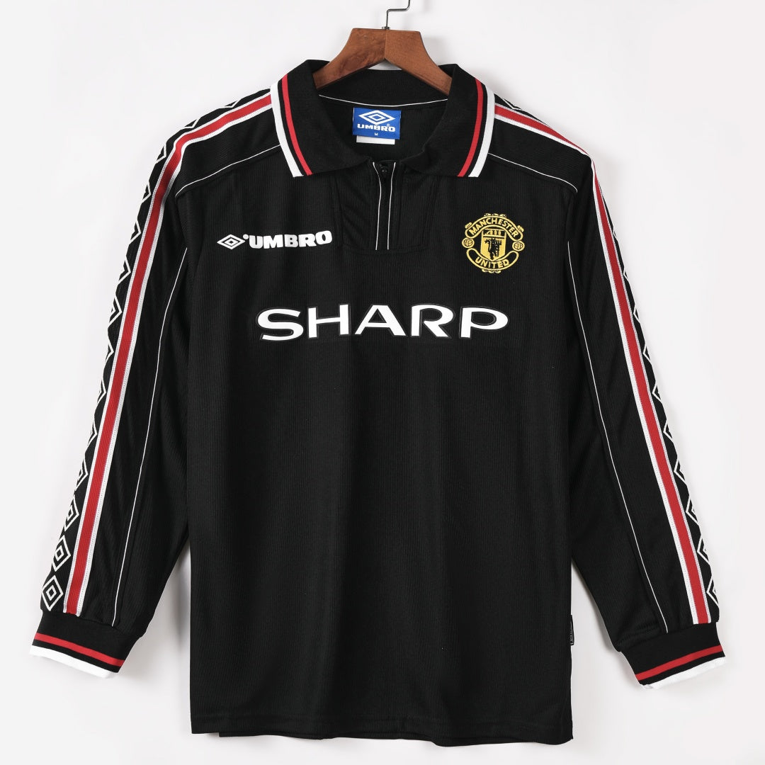 1998-1999 Manchester United Away Retro Long Sleeve Jersey