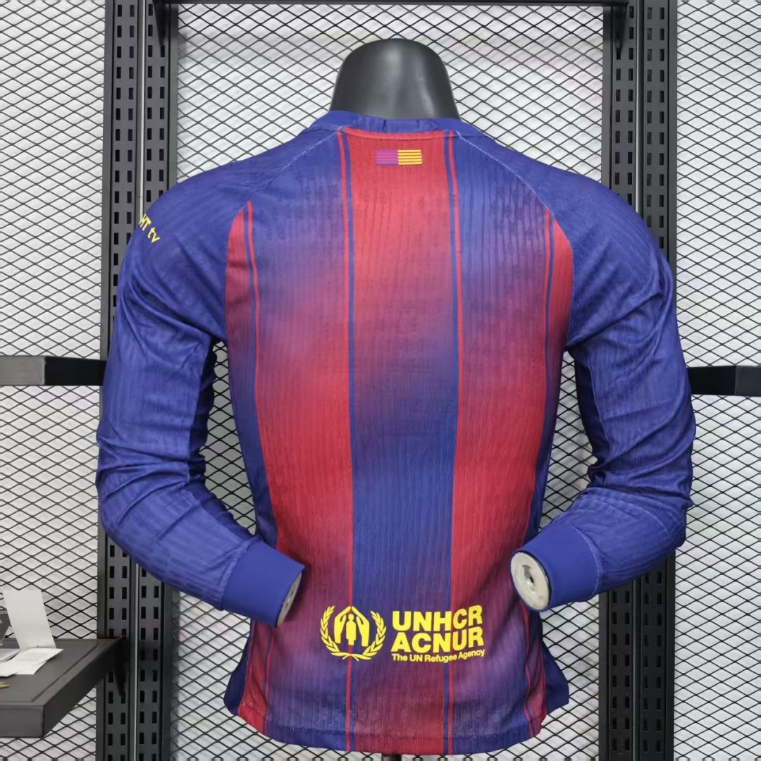 25/26 Barcelona Home Player Version Long Sleeve Jersey