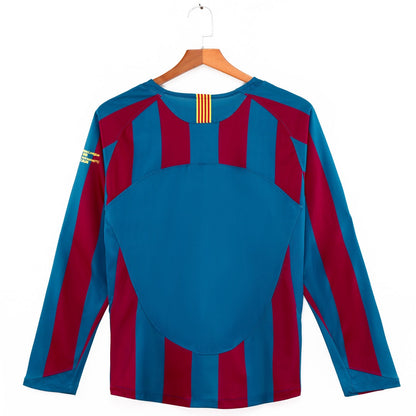2005-2006 Barcelona Home Retro Long Sleeve Jersey