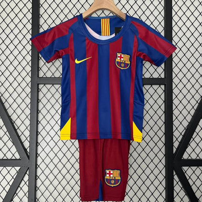 2005-2006 Barcelona Home Retro Kids Set
