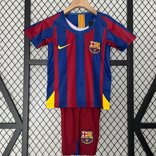 2005-2006 Barcelona Home Retro Kids Set
