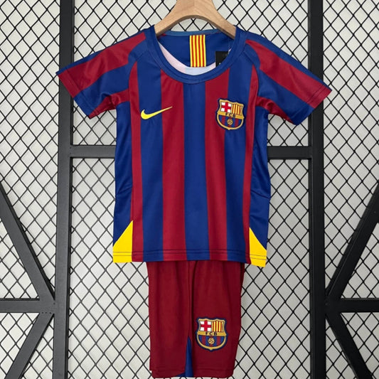 2005-2006 Barcelona Home Retro Kids Set