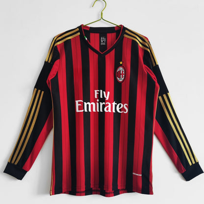 2013- 2014 AC Milan Home Retro Long Sleeve Jersey