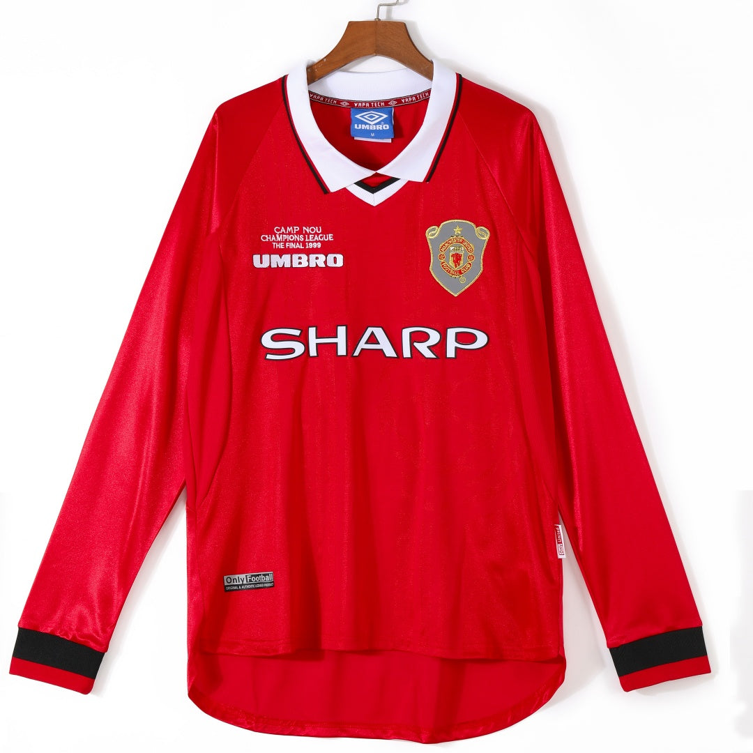 1999-2000 Manchester United Home Retro Long Sleeve Jersey