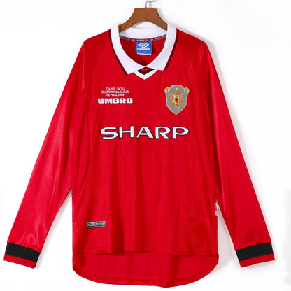 1999-2000 Manchester United Home Retro Long Sleeve Jersey