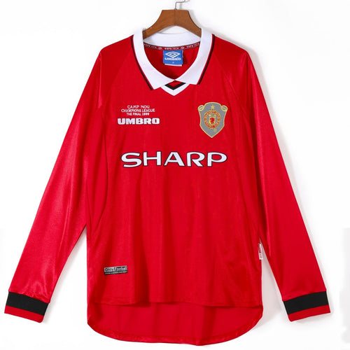 1999-2000 Manchester United Home Retro Long Sleeve Jersey