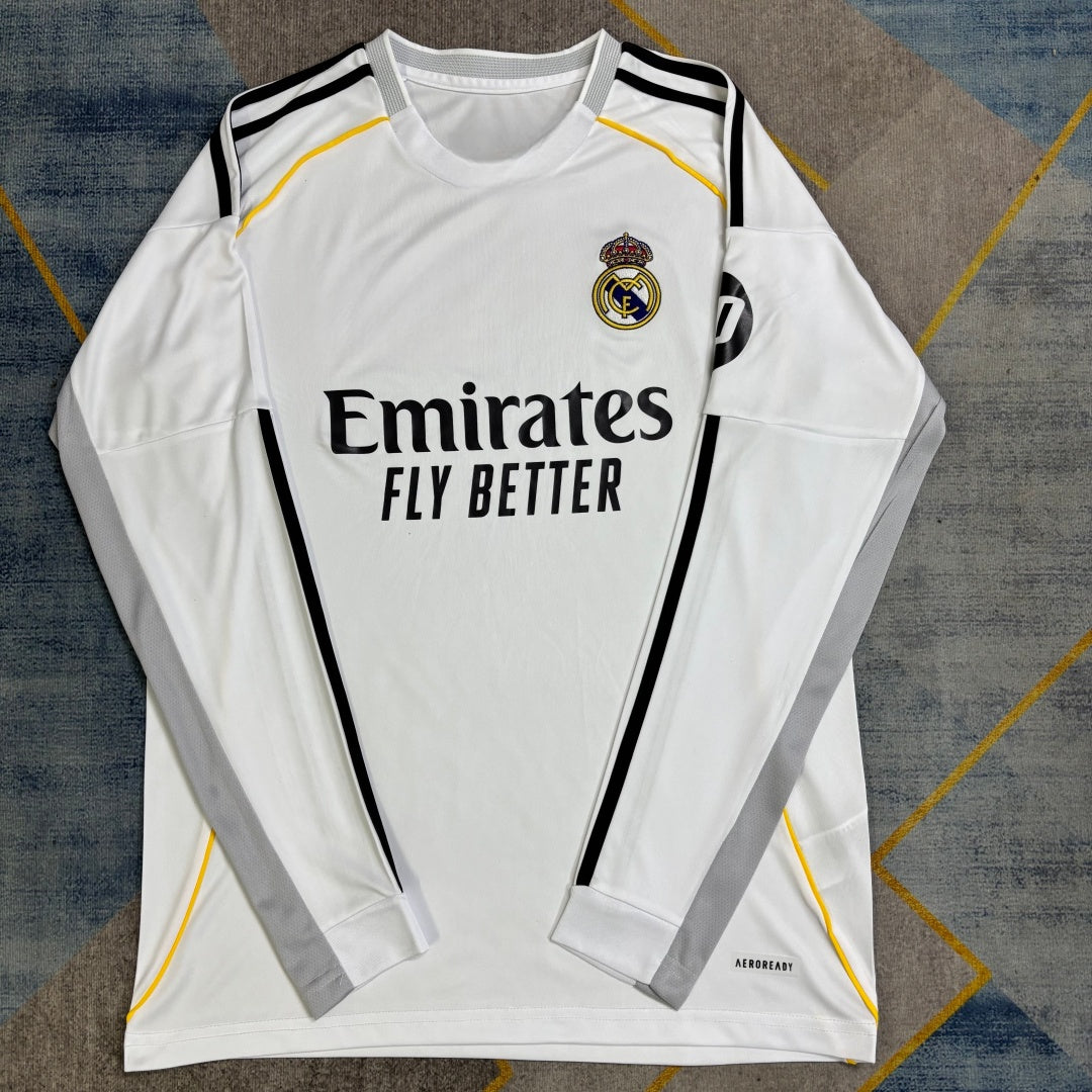 25/26 Real Madrid Home Long Sleeve Jersey