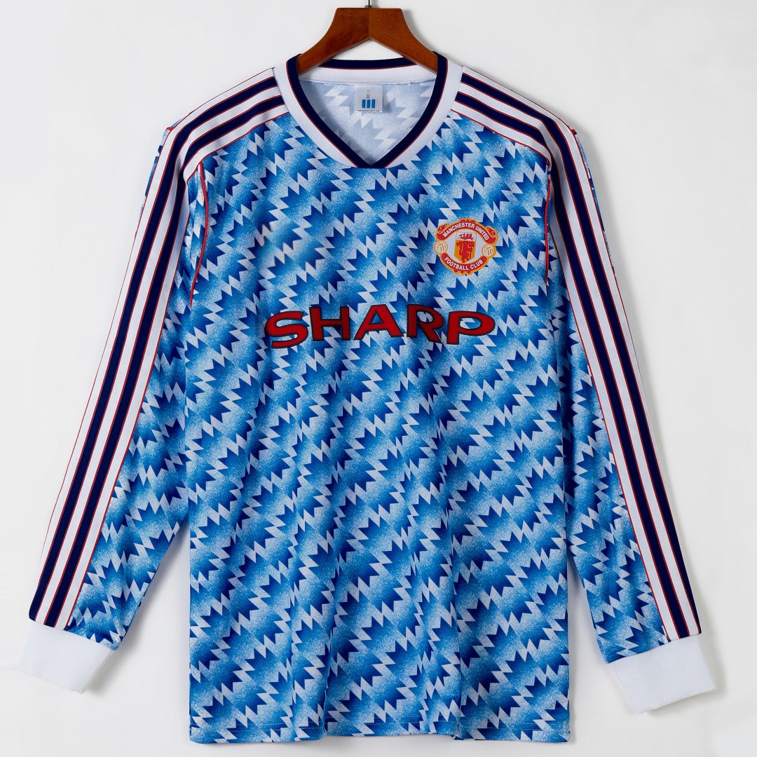 1990-1992 Manchester United Away Retro Long Sleeve Jersey