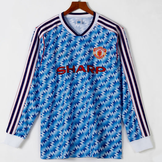 1990-1992 Manchester United Away Retro Long Sleeve Jersey