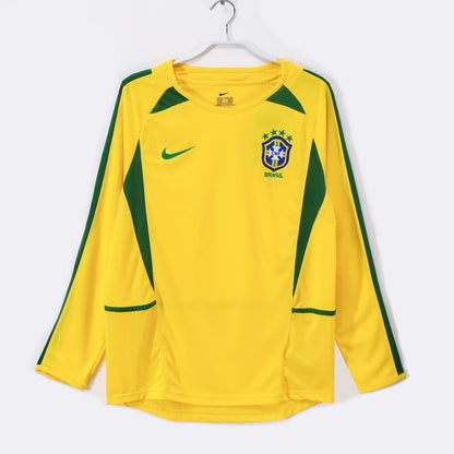 2002 Brazil Home Retro Long Sleeve Jersey