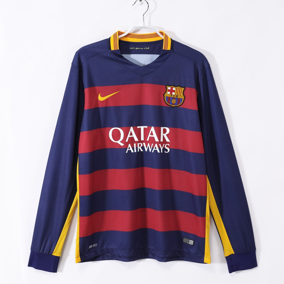 2015-2016 Barcelona Home Retro Long Sleeve Jersey