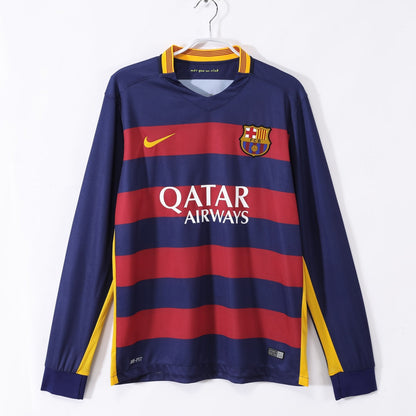 2015-2016 Barcelona Home Retro Long Sleeve Jersey