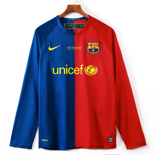 2008-2009 Barcelona Home Retro Long Sleeve Jersey