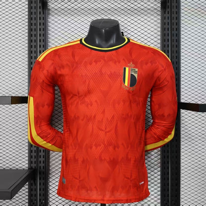 25/26 Belgium Home Player Version Long Sleeve Jersey