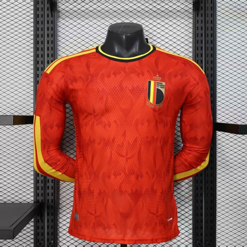 25/26 Belgium Home Player Version Long Sleeve Jersey