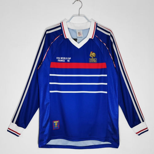 1998 Retro France Home Long Sleeve Jersey