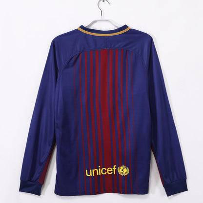 2017-2018 Barcelona Home Retro Long Sleeve Jersey
