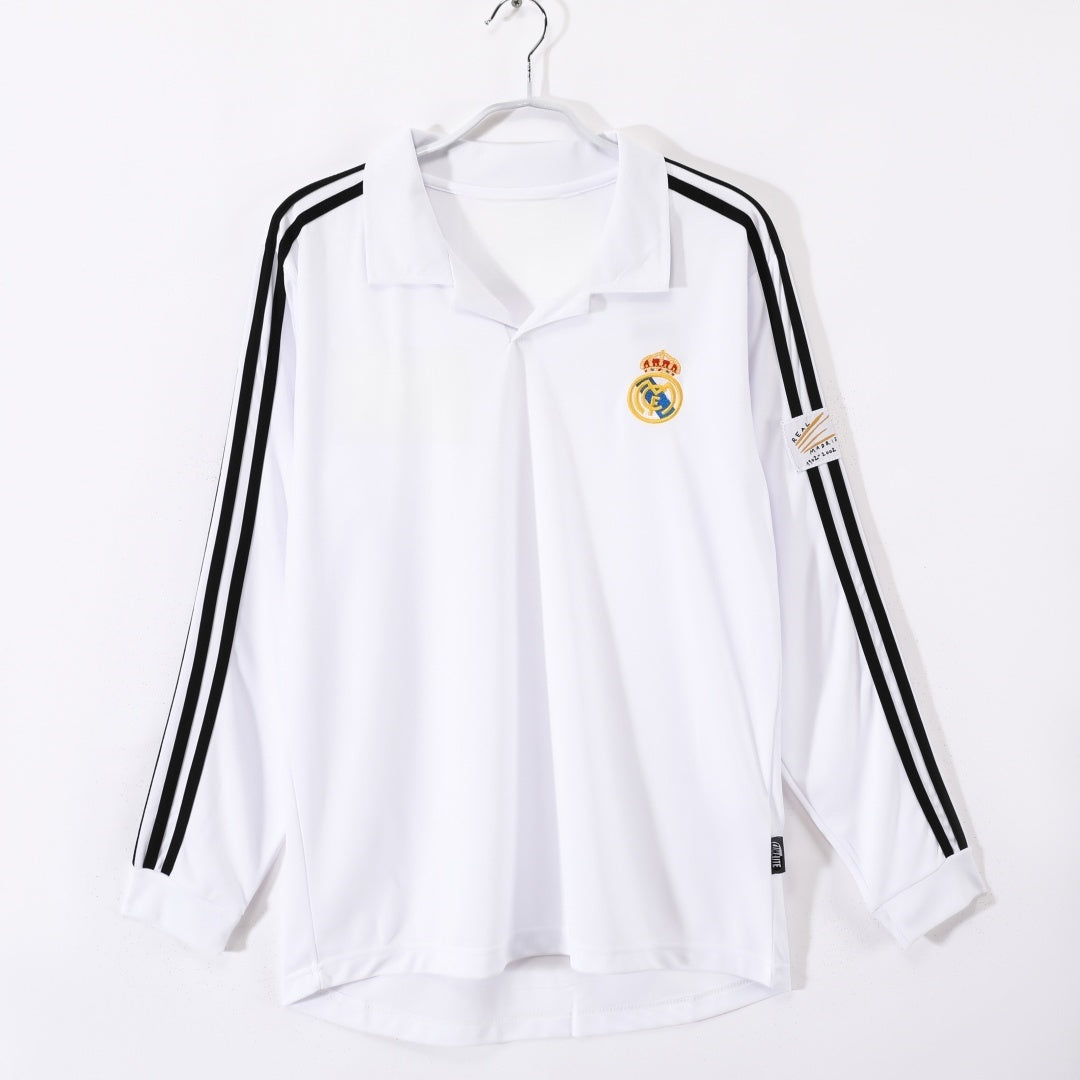 2002-2003 Retro Real Madrid Home Long Sleeve Jersey