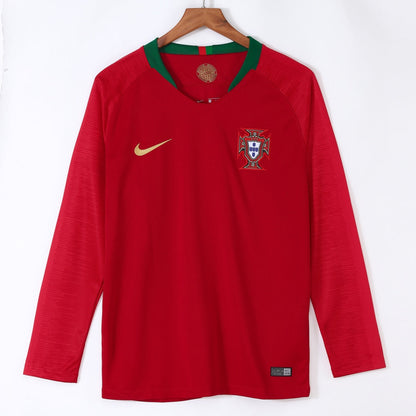 2018 Portugal Home Retro Long Sleeve Jersey