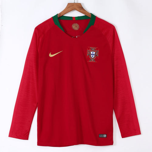 2018 Portugal Home Retro Long Sleeve Jersey