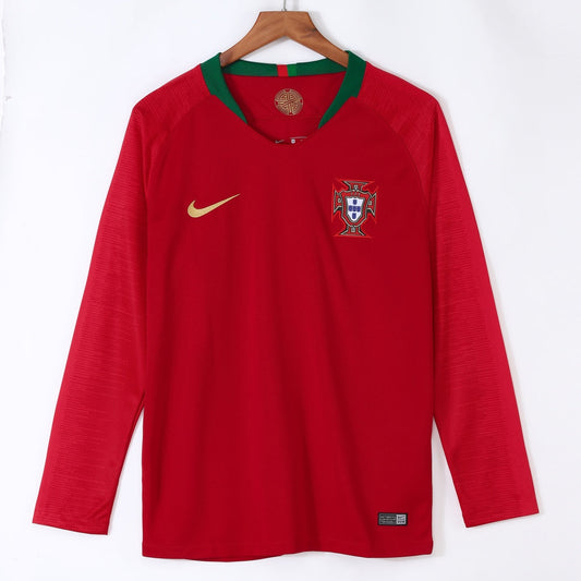 2018 Portugal Home Retro Long Sleeve Jersey