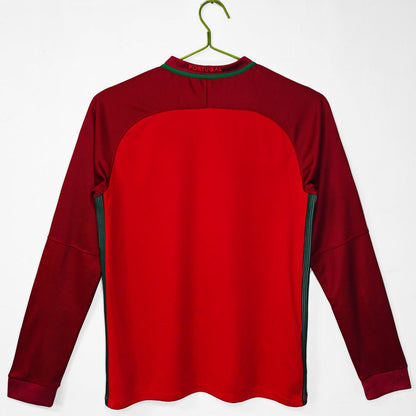 2016 Portugal Home Retro Long Sleeve Jersey