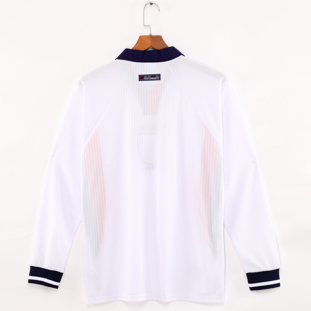 1998 England Home Retro Long Sleeve Jersey