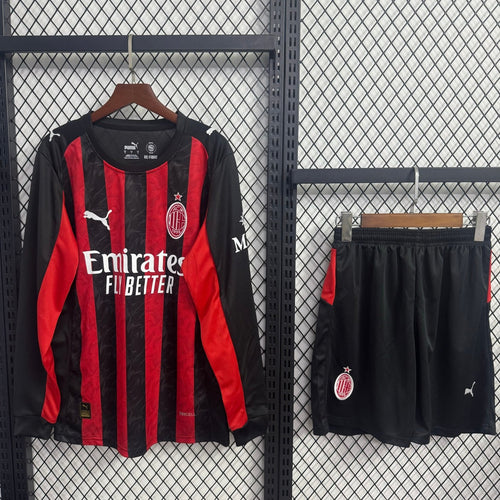 25/26 AC Milan Home Long Sleeve Adult Full Set
