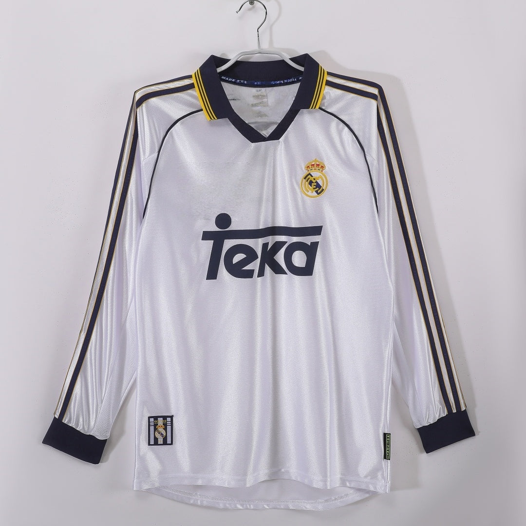1998-2000 Retro Real Madrid Home Long Sleeve Jersey