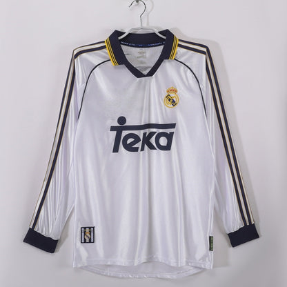 1998-2000 Retro Real Madrid Home Long Sleeve Jersey