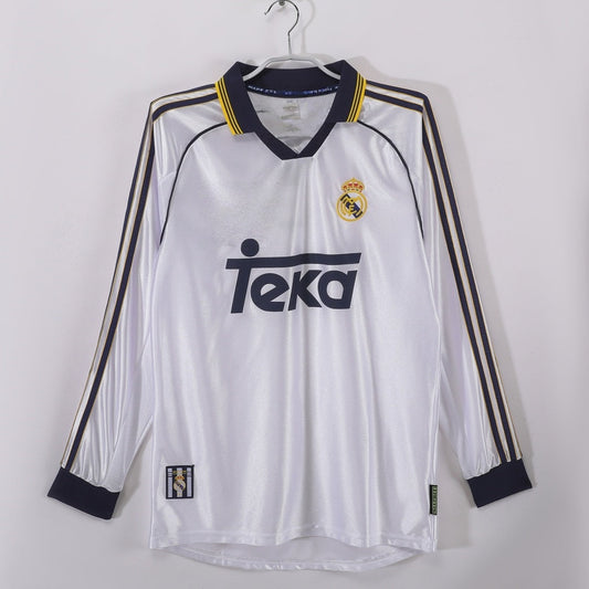 1998-2000 Retro Real Madrid Home Long Sleeve Jersey