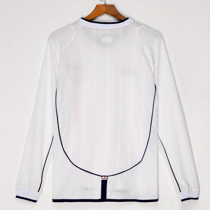 2002 England Home Retro Long Sleeve Jersey