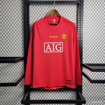 Manchester United Home Retro Long Sleeve 2007 2008 Jersey
