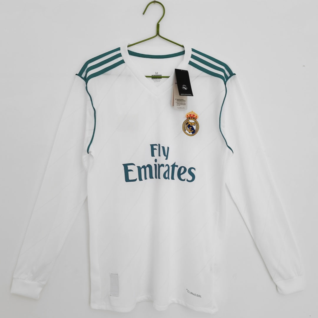 2017-2018 Retro Real Madrid Home Long Sleeve Jersey