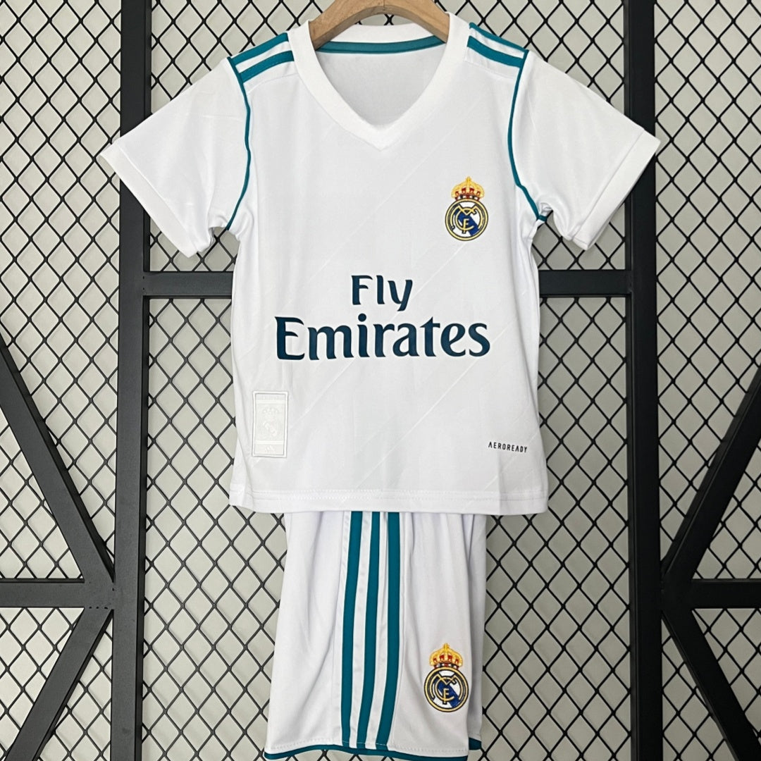 2017-2018 Real Madrid Home Retro Kids Set