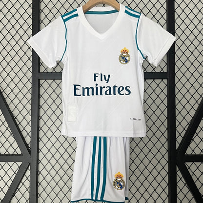 2017-2018 Real Madrid Home Retro Kids Set
