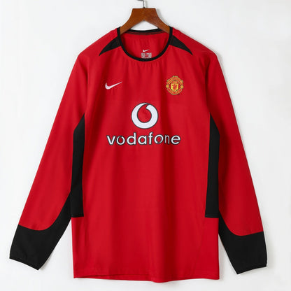 2002-2004 Manchester United Home Retro Long Sleeve Jersey